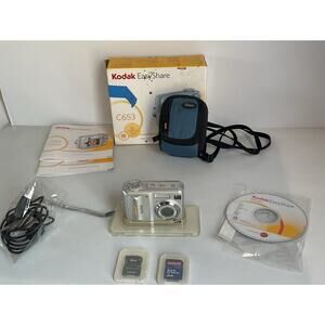 Kodak EasyShare C653 6.1MP Digital Camera Bundle SD Cards Case Tested Working